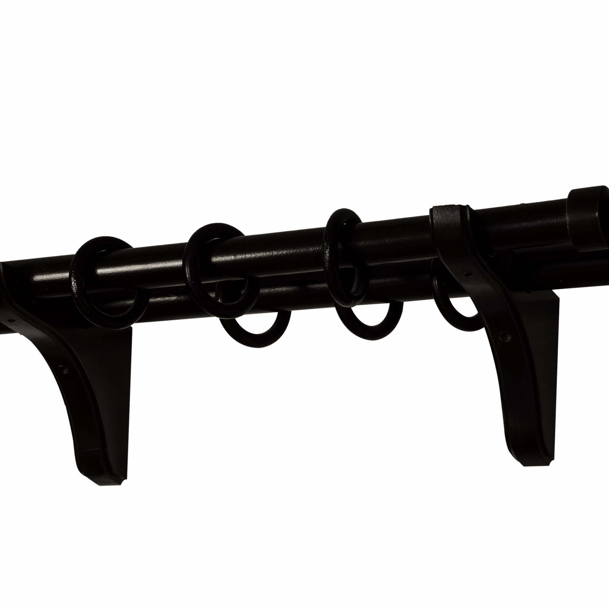 Galerie pentru perdea și draperie Decor Cilindru Double din lemn Negru