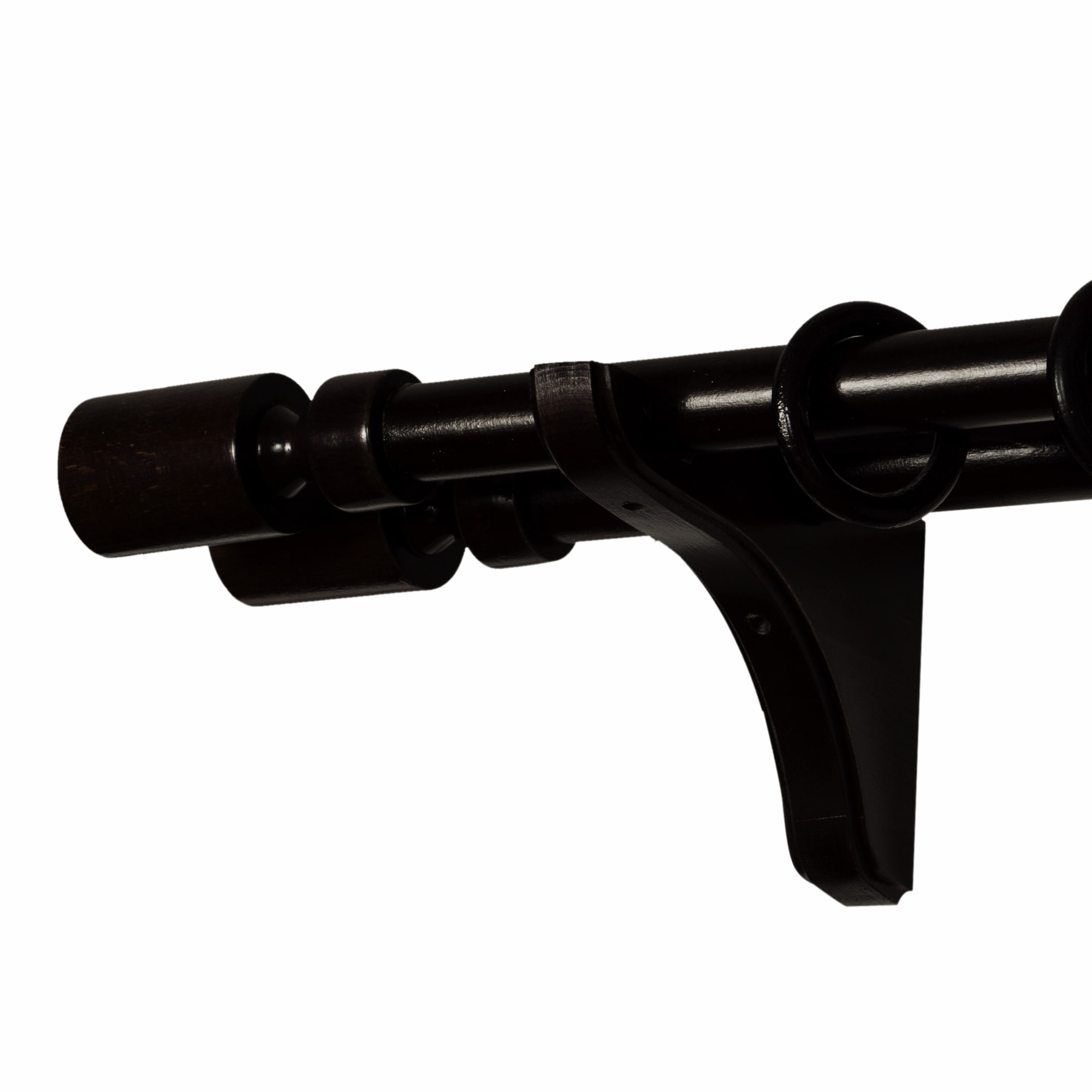 Galerie pentru perdea și draperie Decor Cilindru Double din lemn Negru