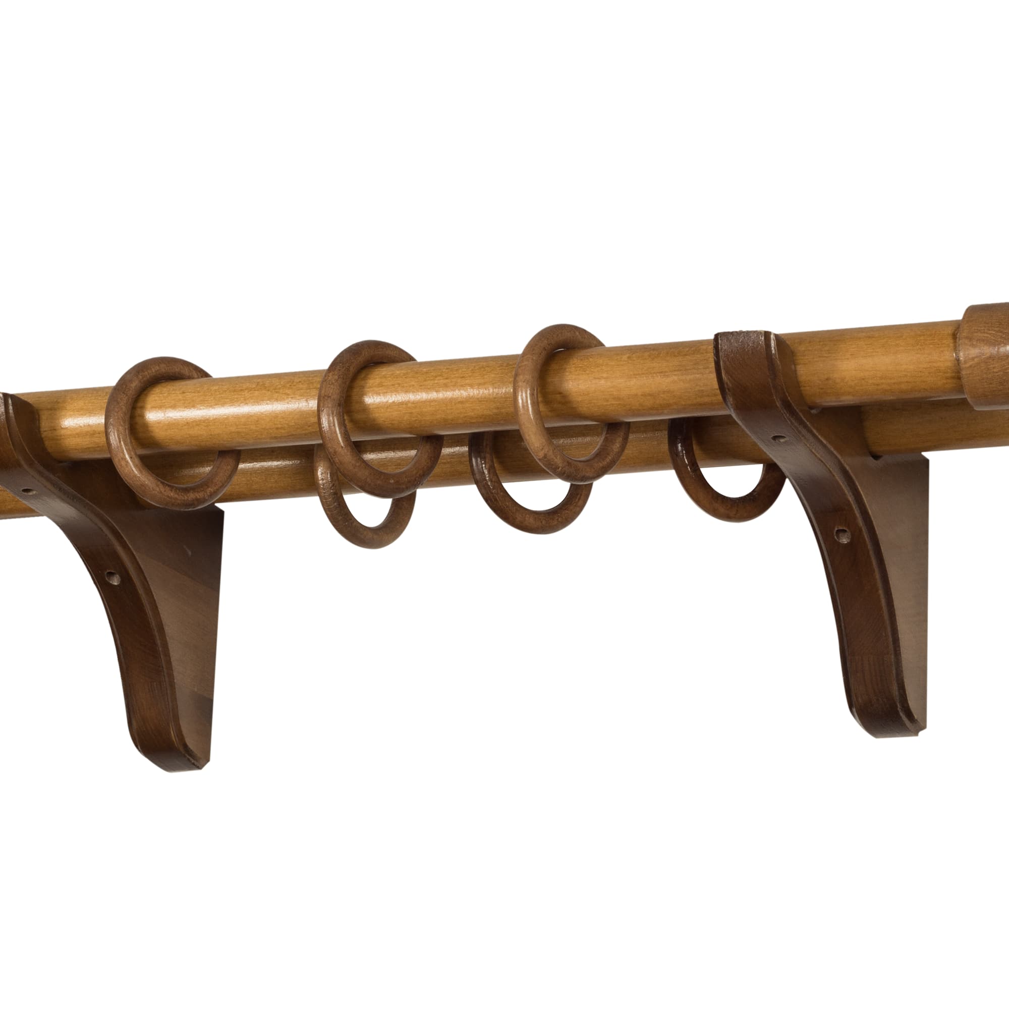 Galerie pentru perdea și draperie Decor Cilindru Double din lemn Stejar