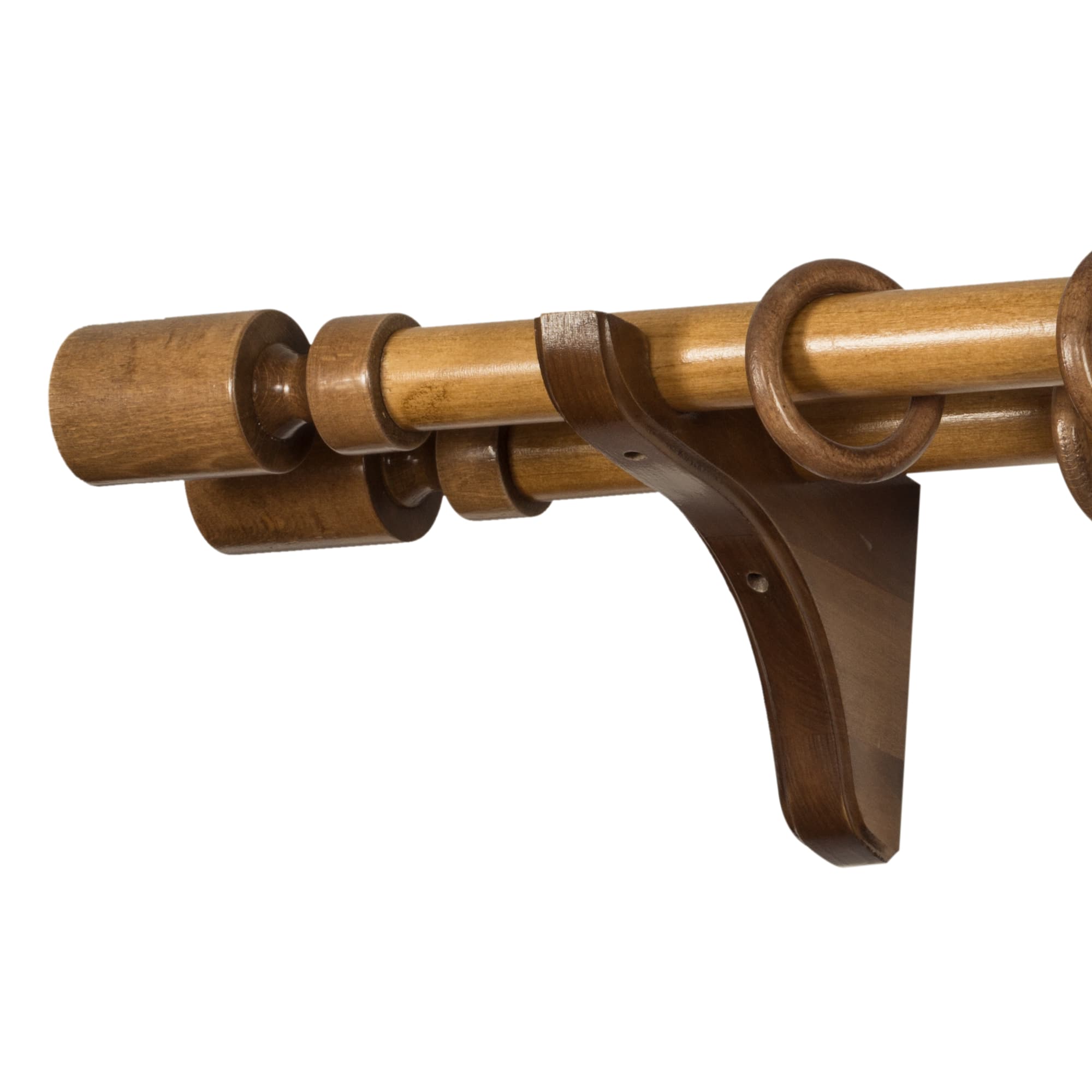 Galerie pentru perdea și draperie Decor Cilindru Double din lemn Stejar