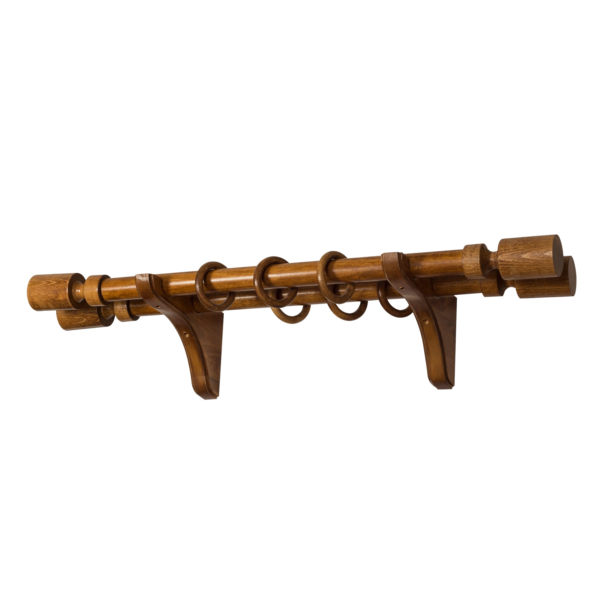 Galerie pentru perdea și draperie Decor Cilindru Double din lemn Stejar_auriu