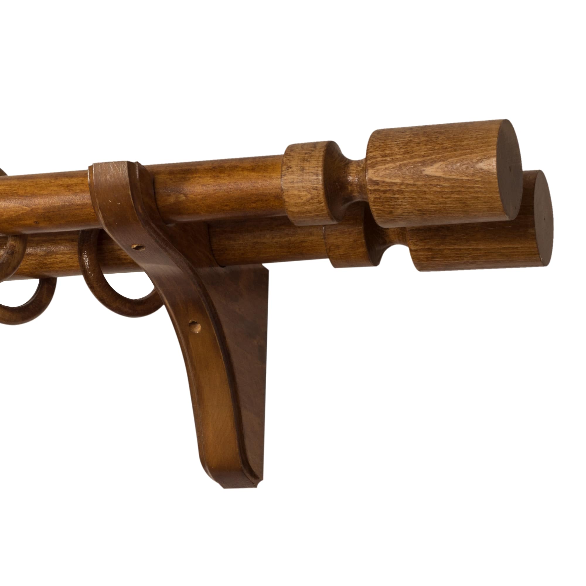 Galerie pentru perdea și draperie Decor Cilindru Double din lemn Stejar_auriu