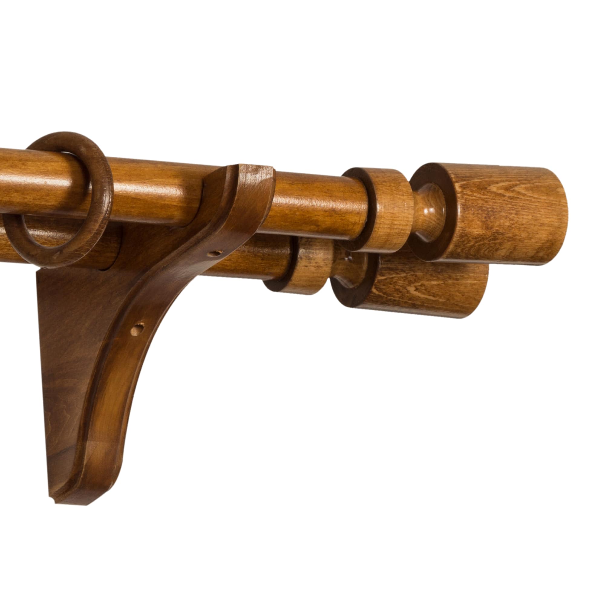 Galerie pentru perdea și draperie Decor Cilindru Double din lemn Stejar_auriu