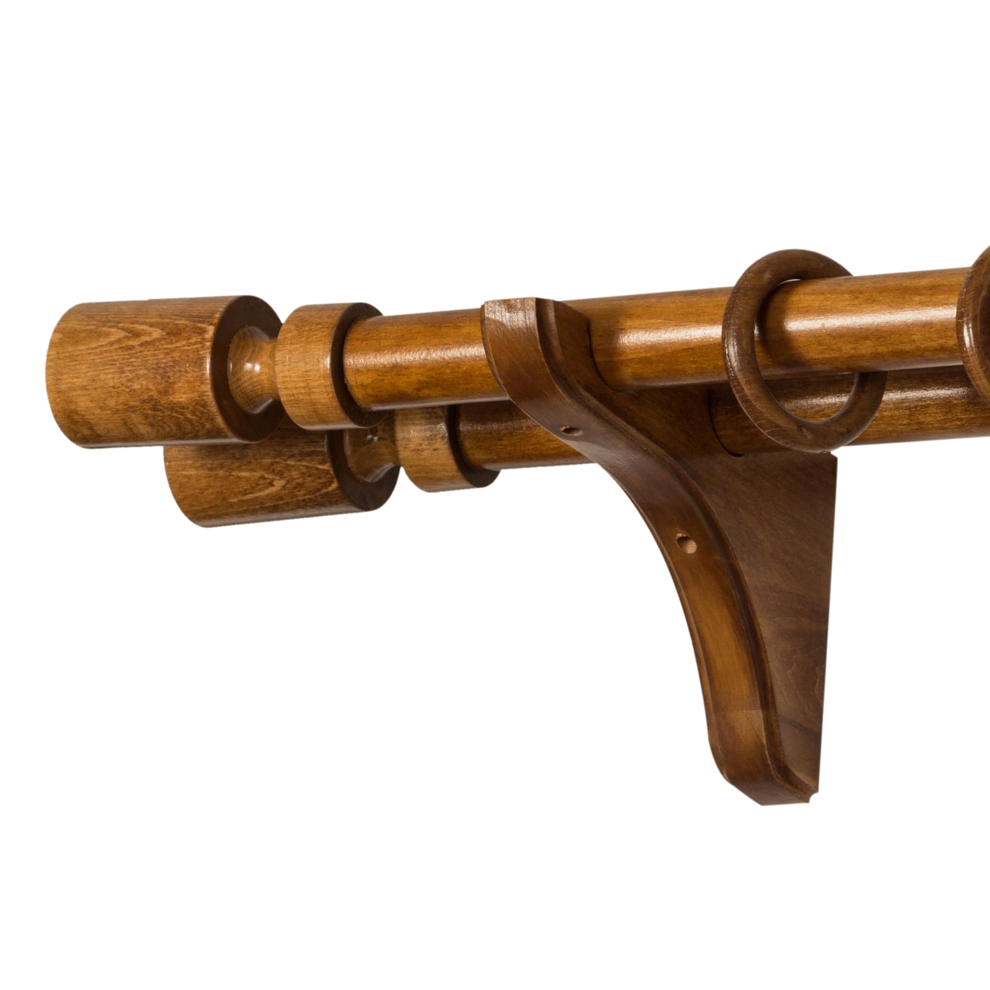 Galerie pentru perdea și draperie Decor Cilindru Double din lemn Stejar_auriu