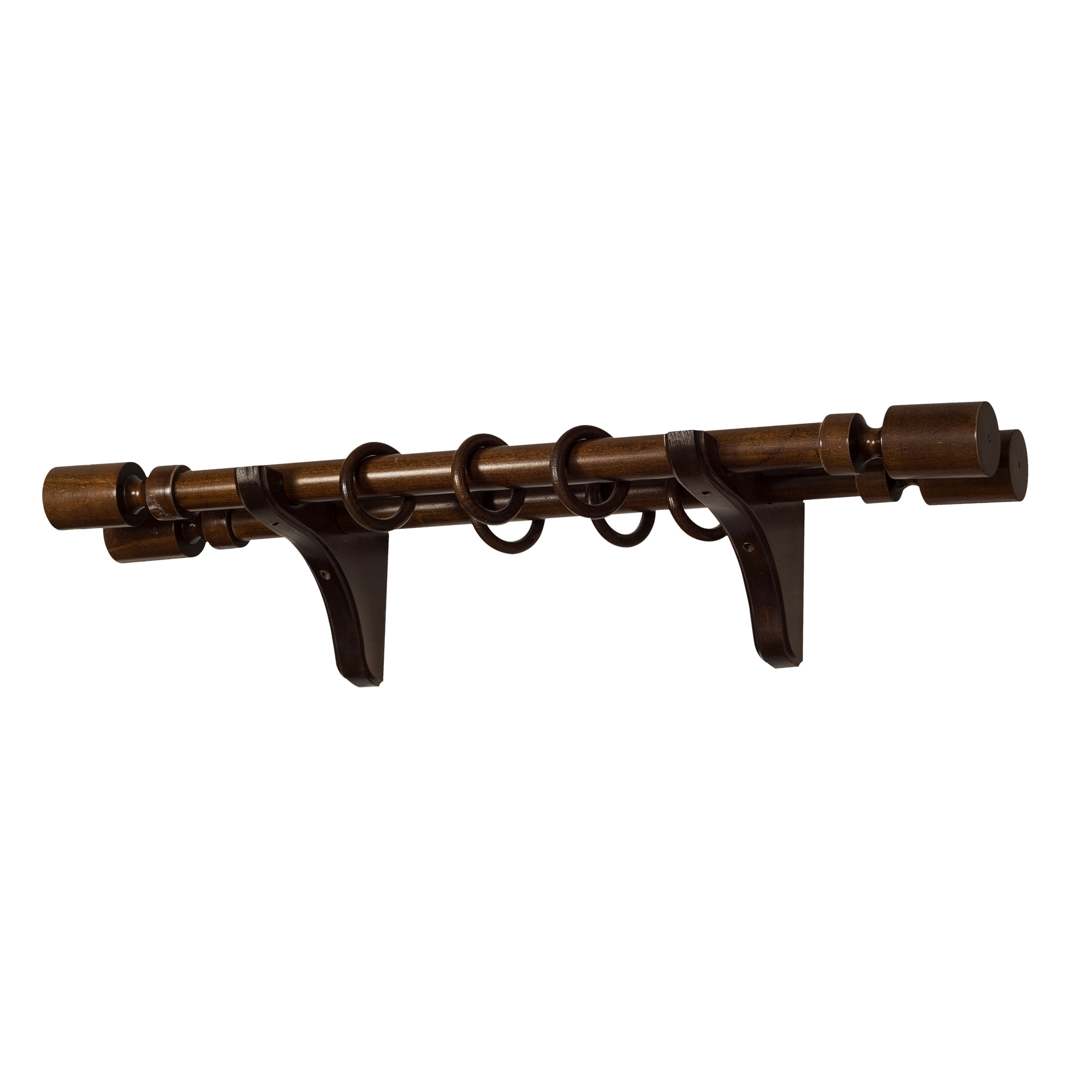 Galerie pentru perdea și draperie Decor Cilindru Double din lemn Nuc