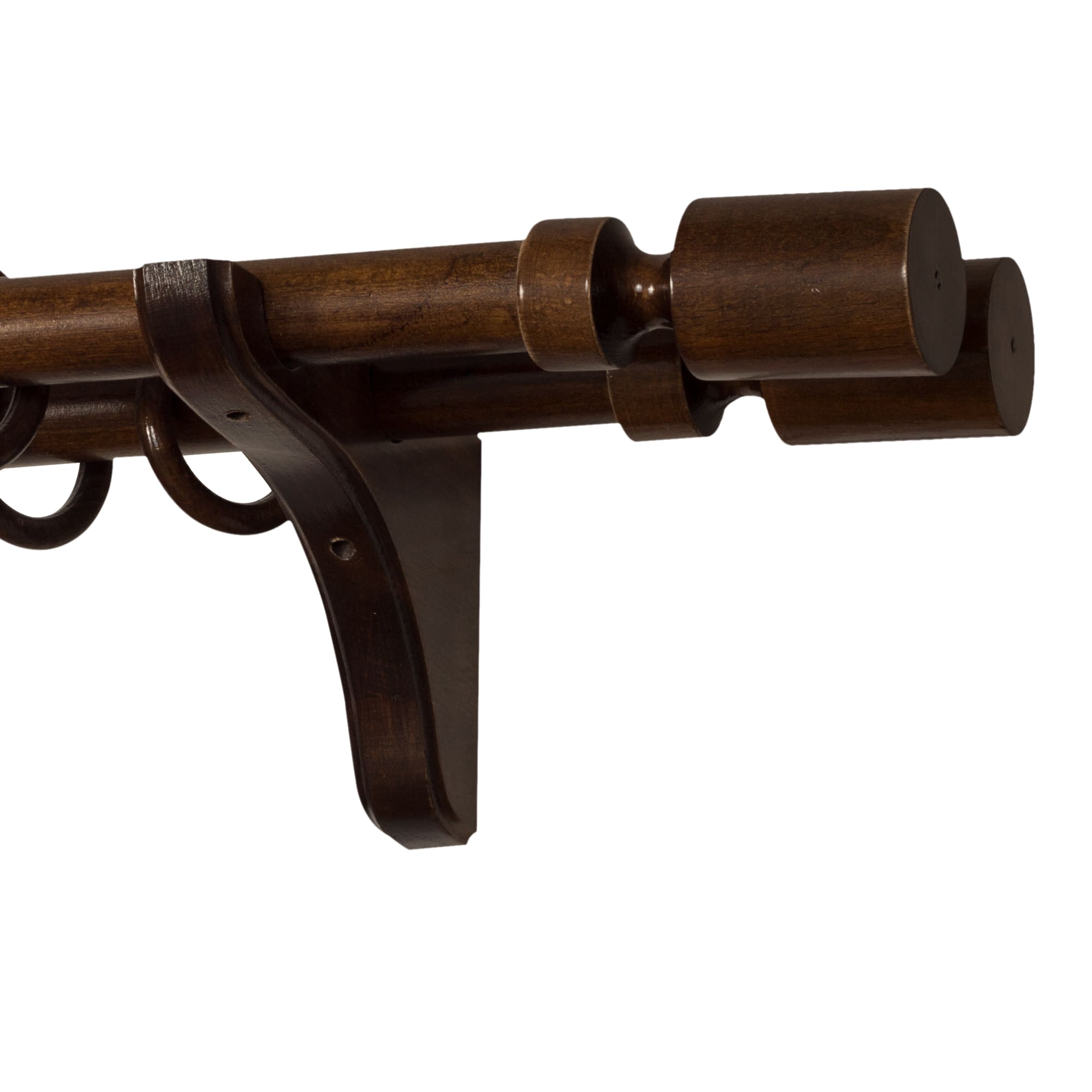 Galerie pentru perdea și draperie Decor Cilindru Double din lemn Nuc