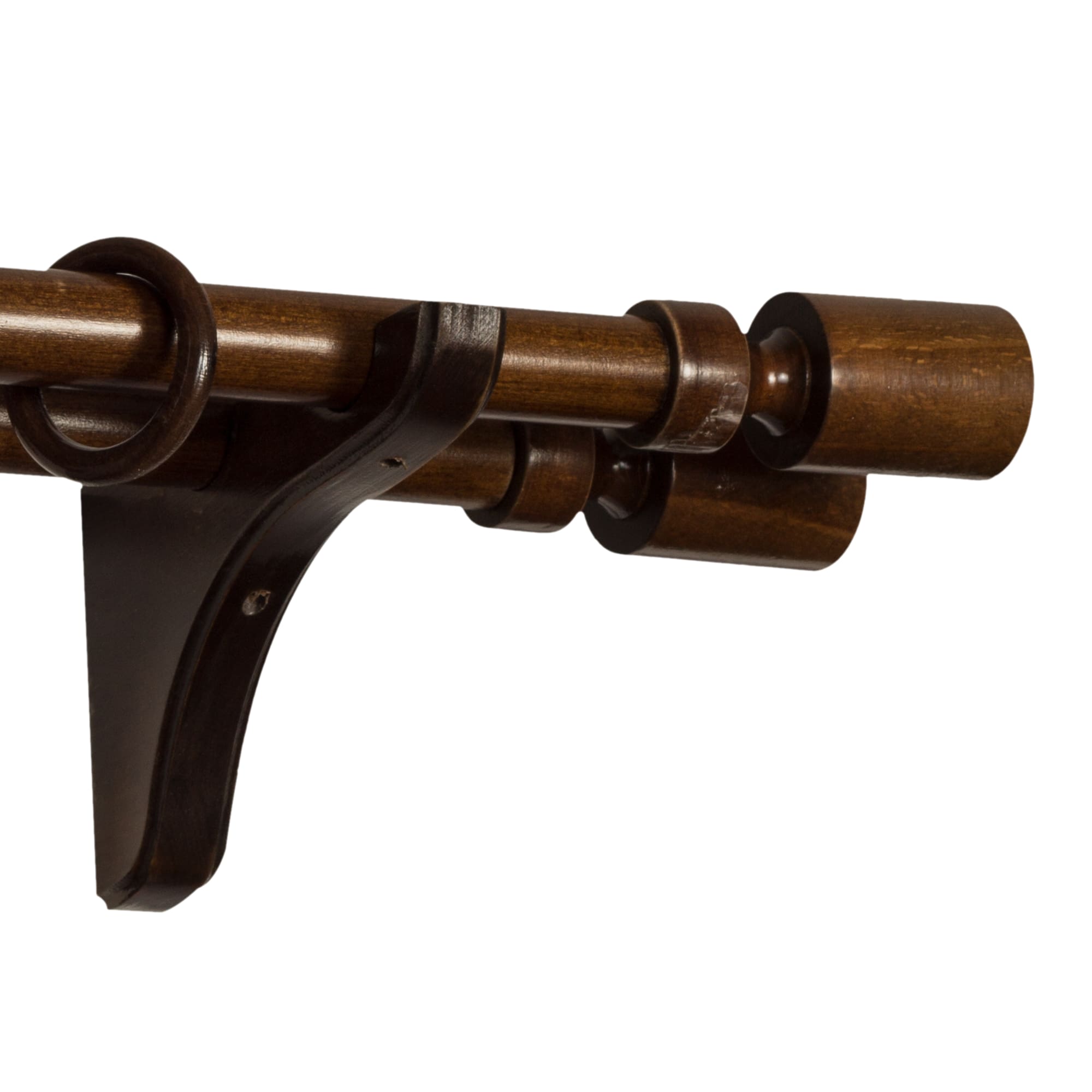 Galerie pentru perdea și draperie Decor Cilindru Double din lemn Nuc