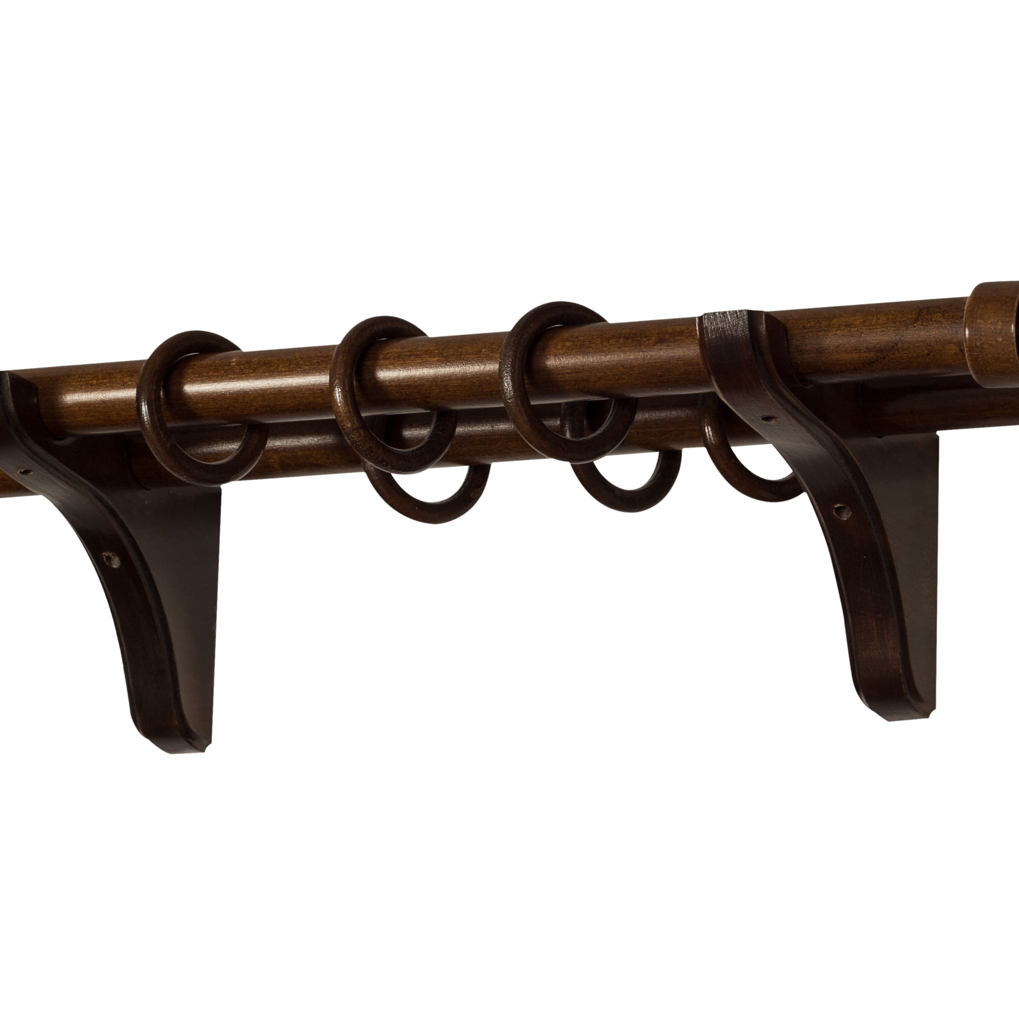 Galerie pentru perdea și draperie Decor Cilindru Double din lemn Nuc