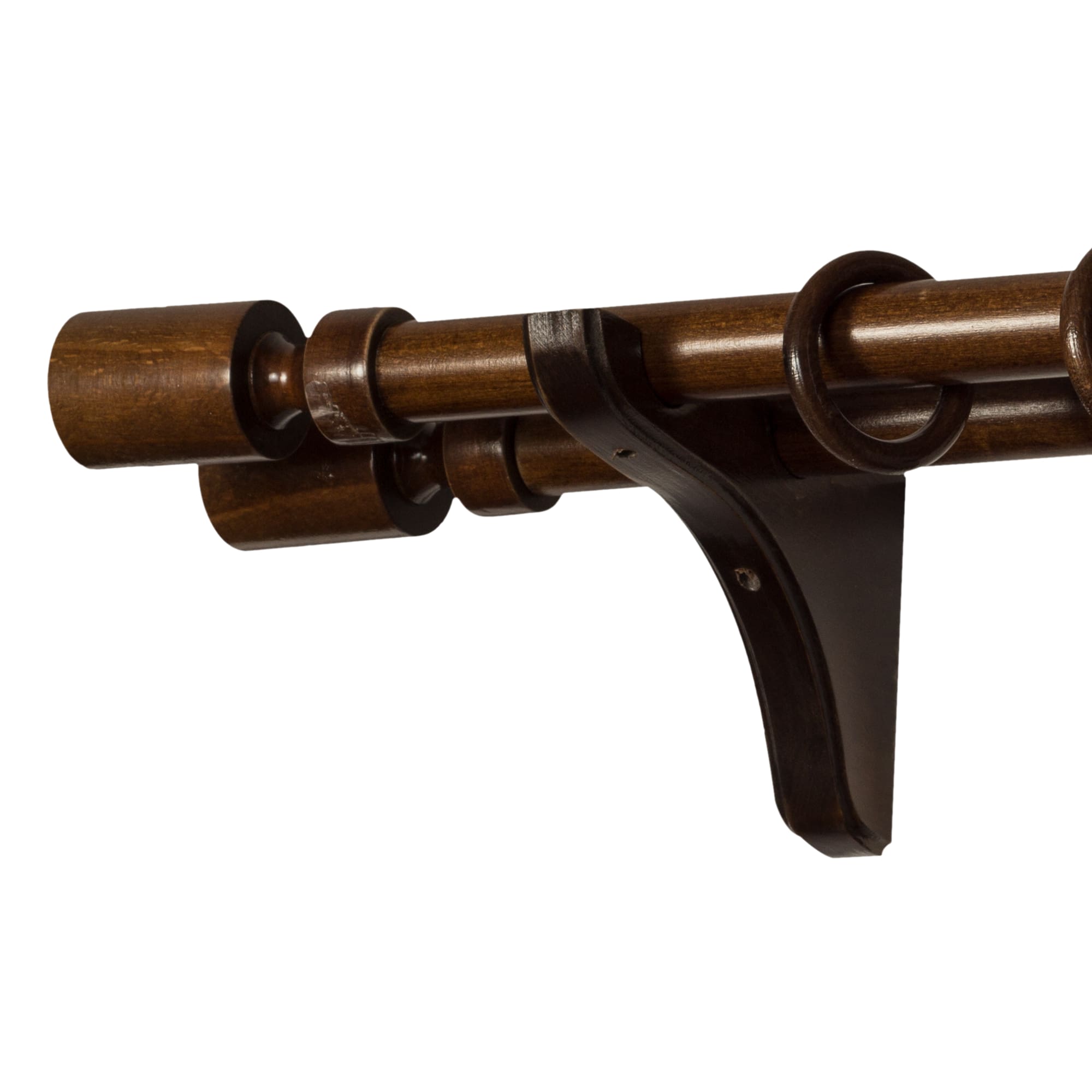 Galerie pentru perdea și draperie Decor Cilindru Double din lemn Nuc