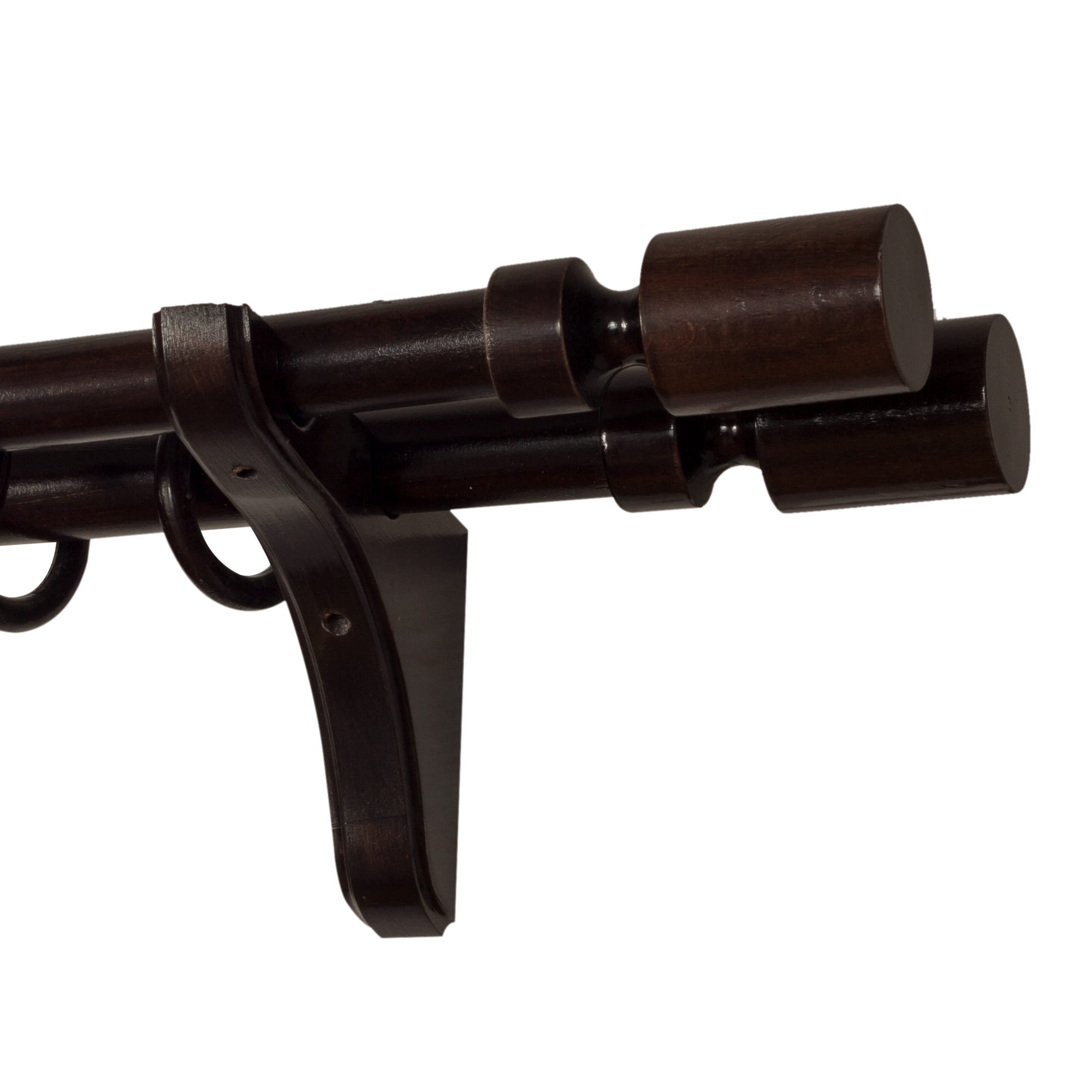 Galerie pentru perdea și draperie Decor Cilindru Double din lemn Wenge