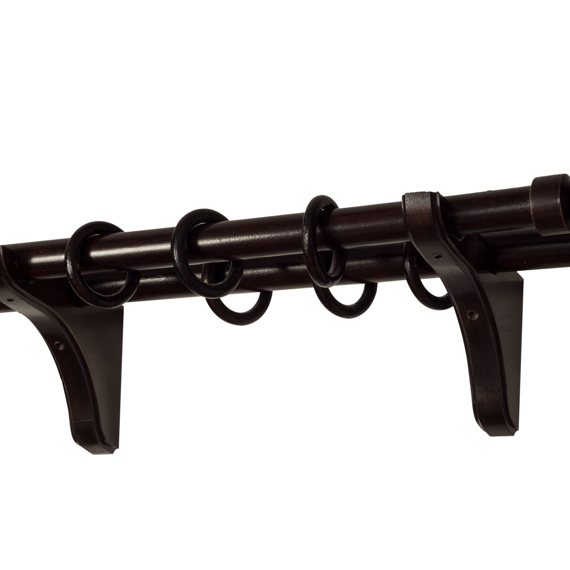 Galerie pentru perdea și draperie Decor Cilindru Double din lemn Wenge