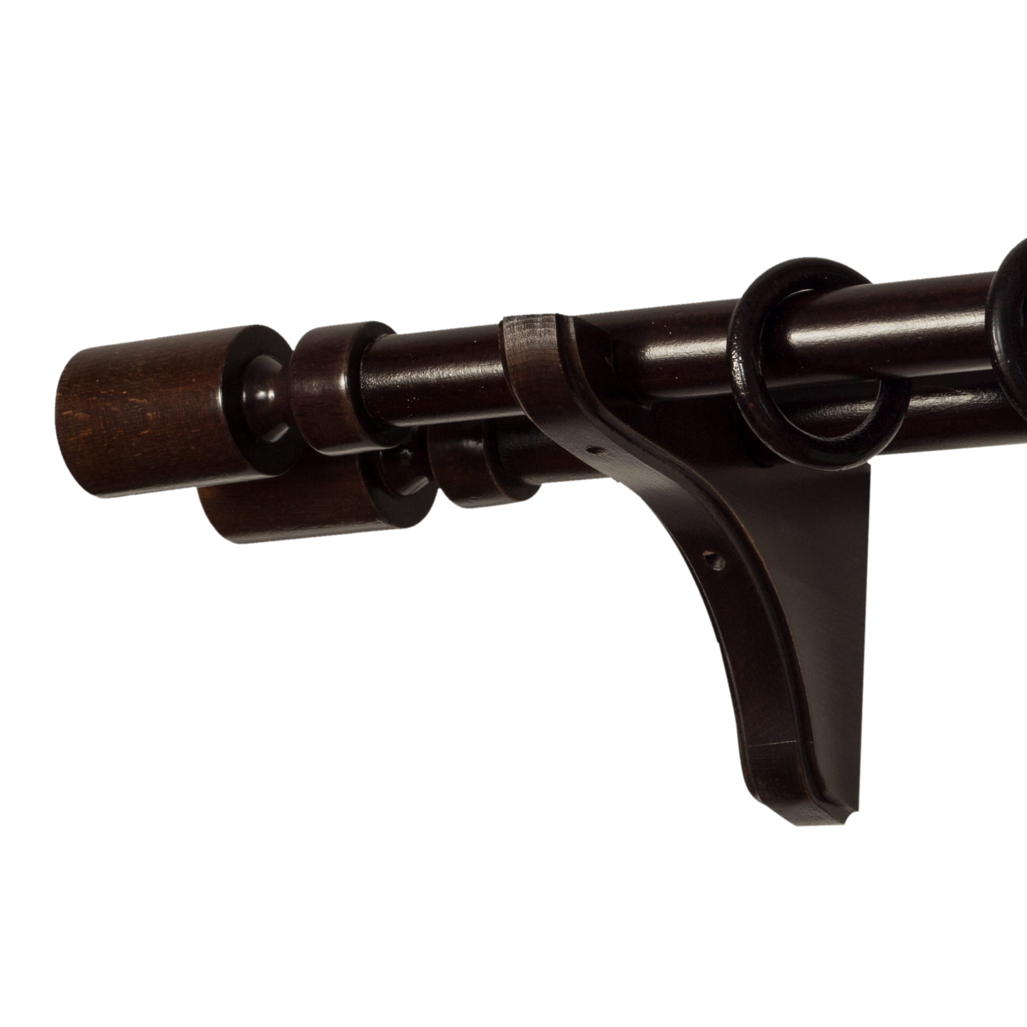 Galerie pentru perdea și draperie Decor Cilindru Double din lemn Wenge