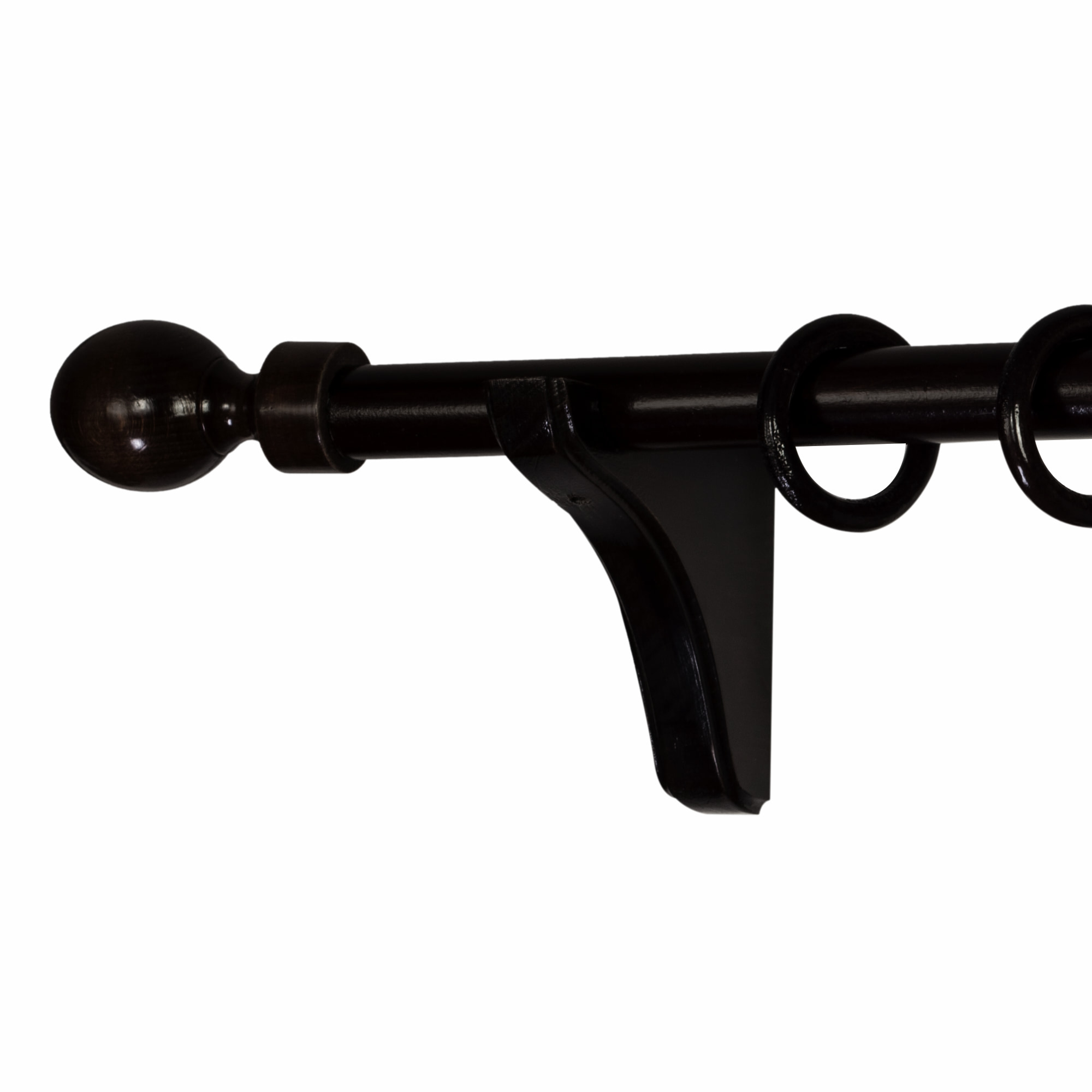 Galerie pentru perdea Decor Glob Simplu din lemn Negru Galerie pentru perdea Decor Glob Simplu din lemn Negru