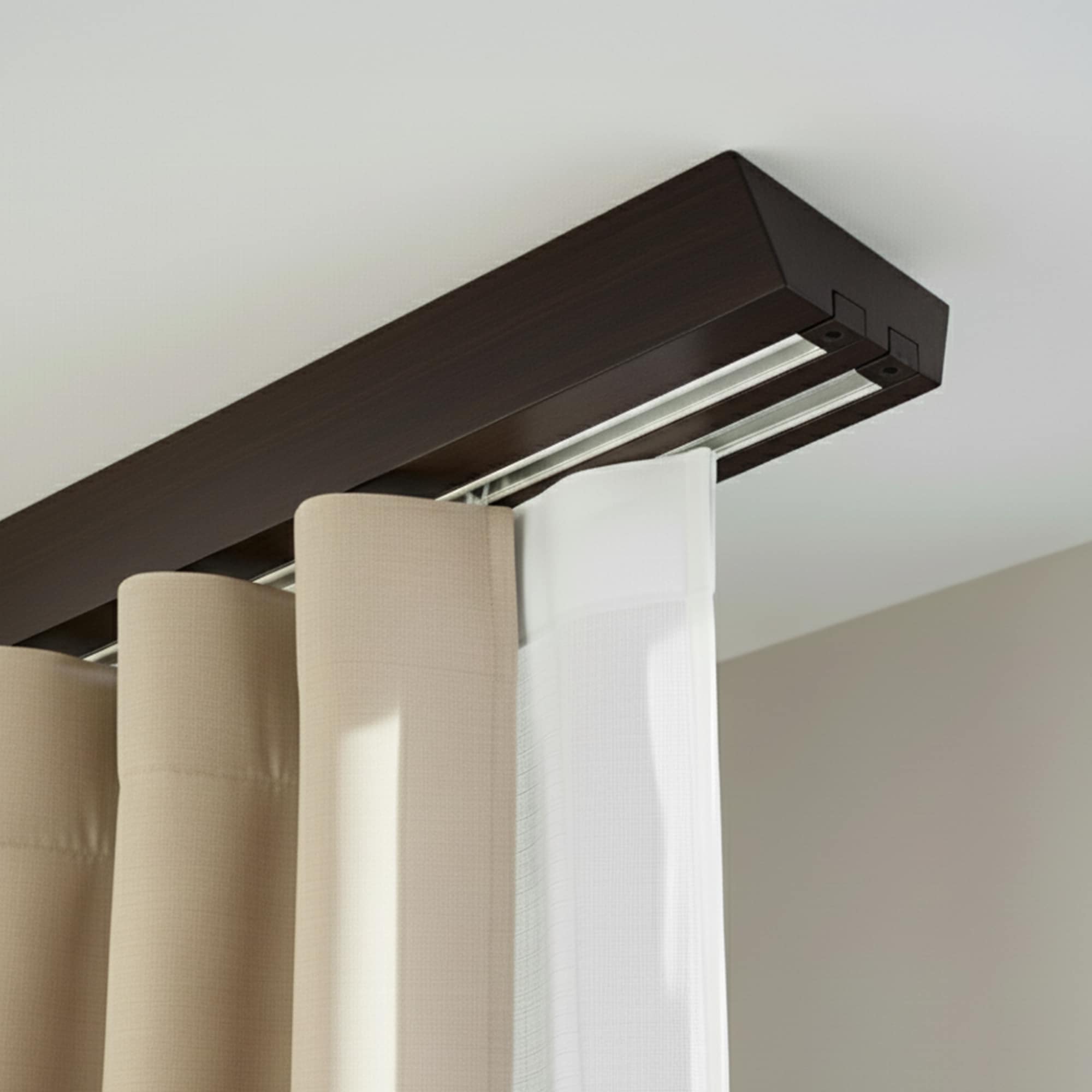 Șină pentru perdea și draperie Knauern Dublă Wenge