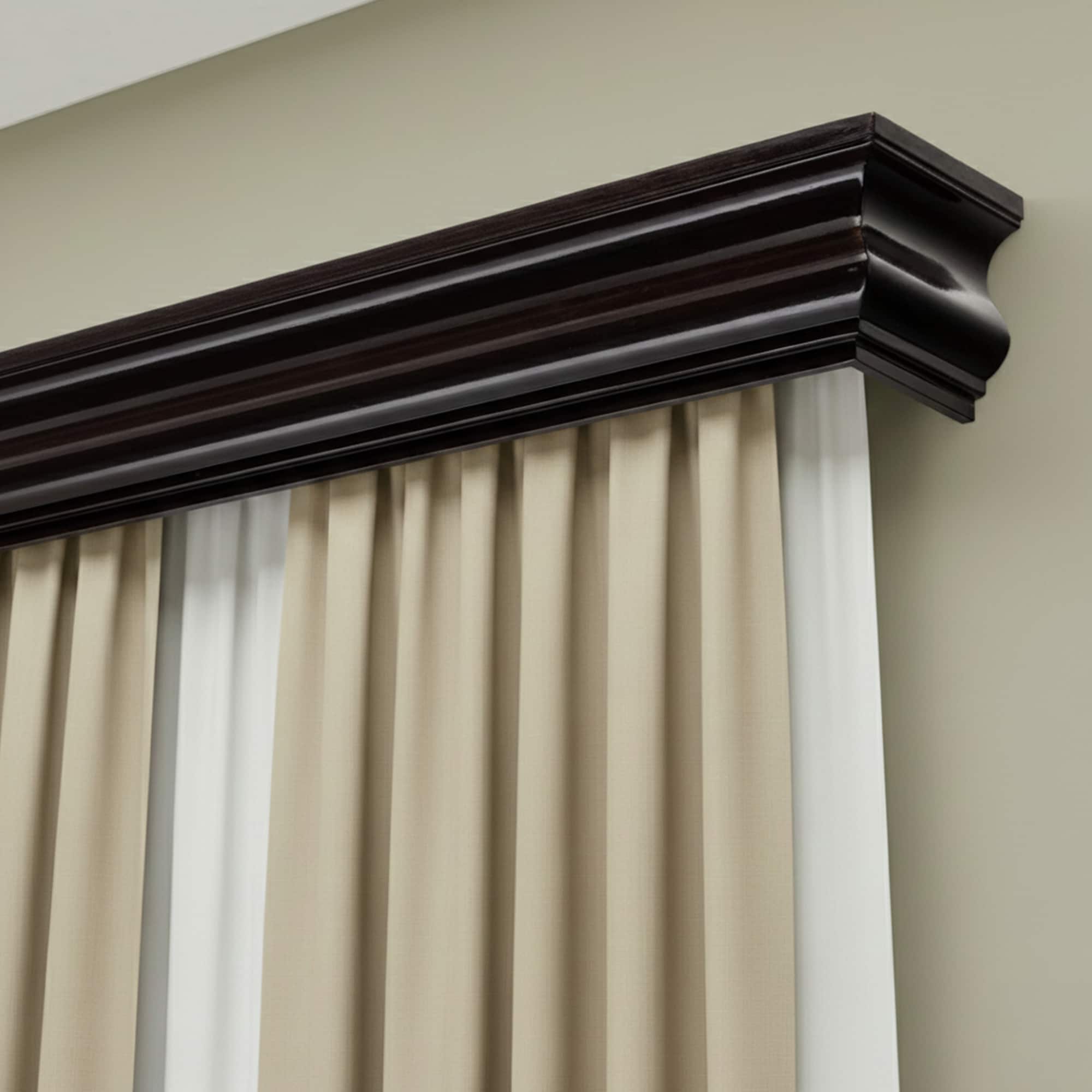 Cornișă pentru perdea și draperie Athena din lemn Negru