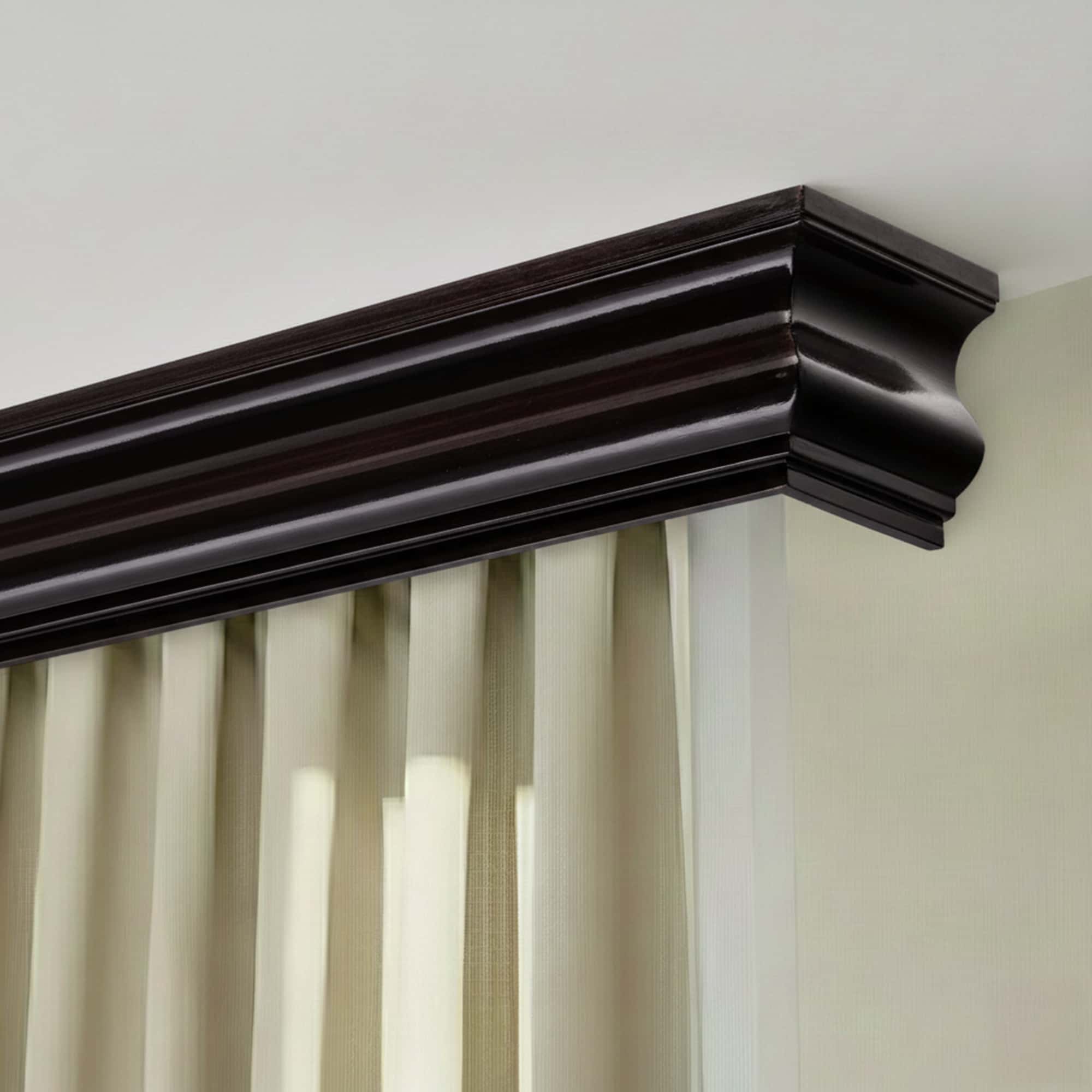 Cornișă pentru perdea și draperie Athena din lemn Negru
