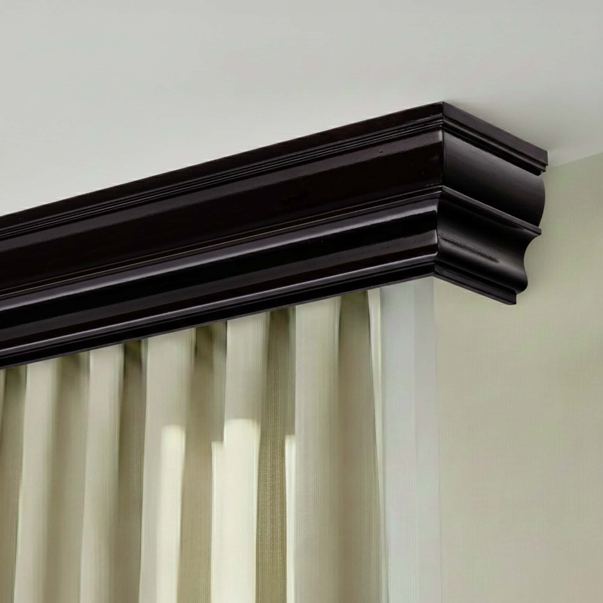 Cornișă pentru perdea și draperie Firenze din lemn negru Cornișă pentru perdea și draperie Firenze din lemn Negru