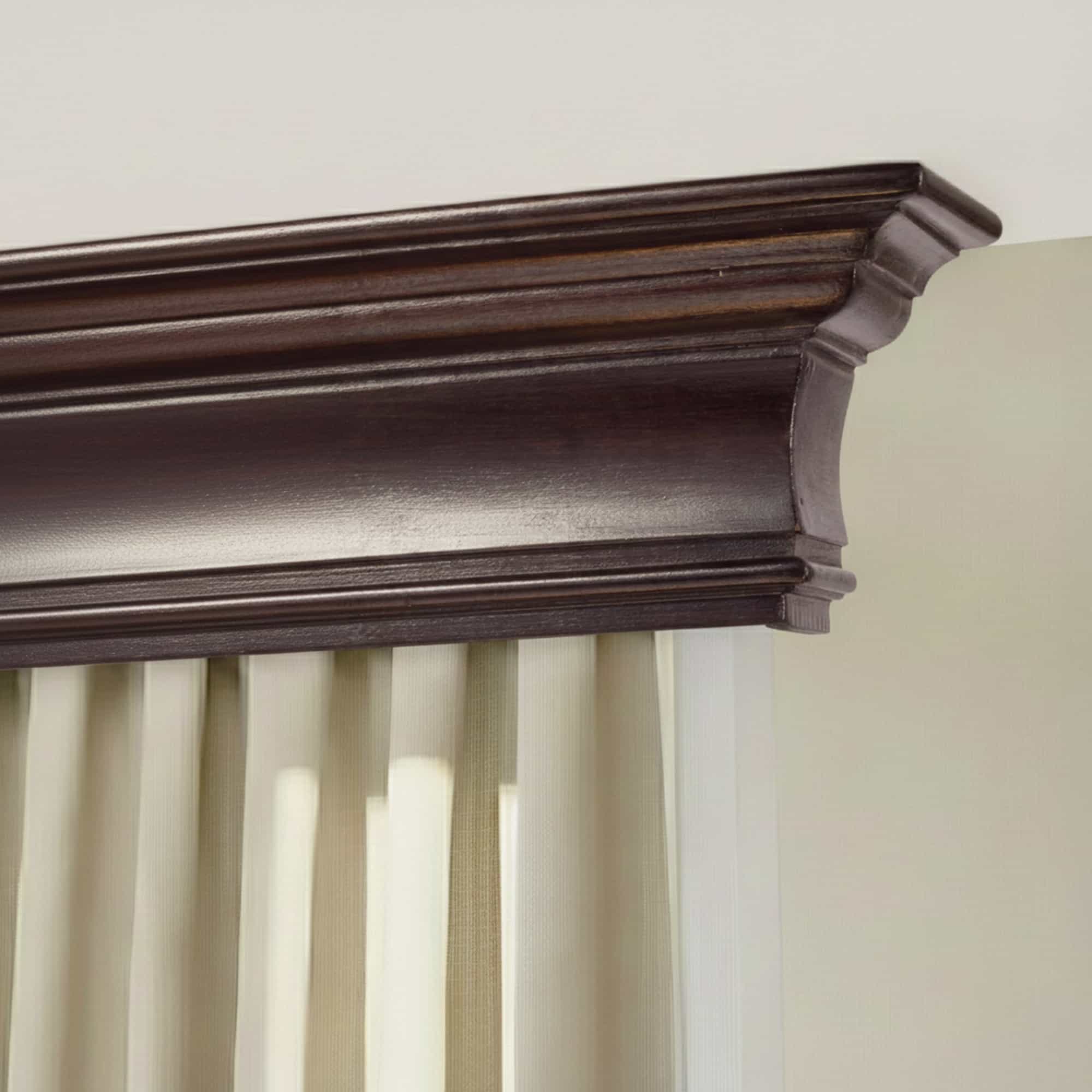 Cornișă pentru perdea și draperie Filip din lemn Wenge