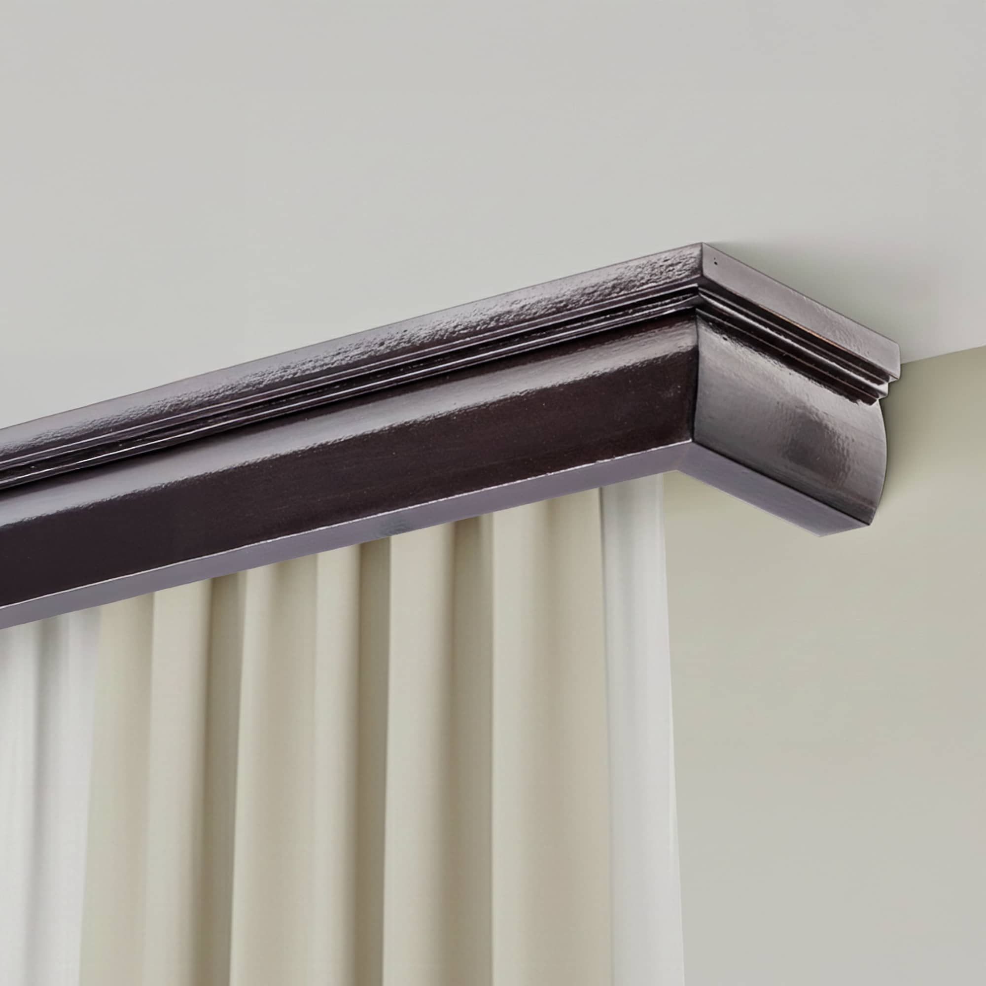 Galerie pentru perdea și draperie cu mască Firenze din lemn Wenge Galerie pentru perdea și draperie cu mască Firenze din lemn Wenge