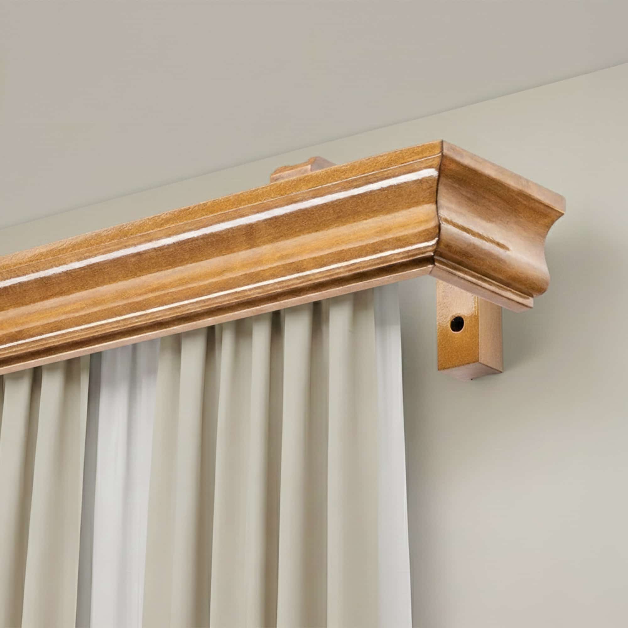 Galerie pentru perdea și draperie cu mască Athena din lemn Stejar Galerie pentru perdea și draperie cu mască Athena din lemn Stejar