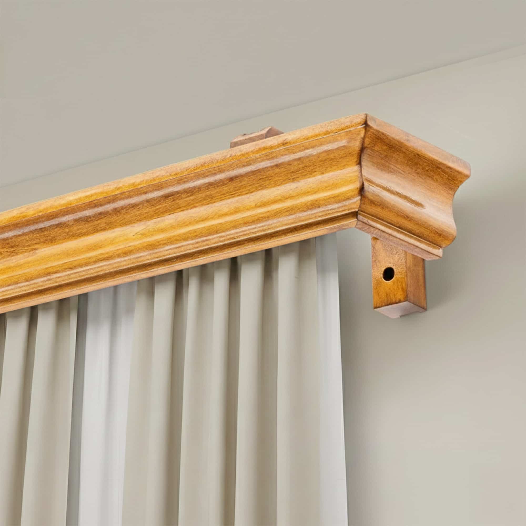 Galerie pentru perdea și draperie cu mască Athena din lemn Stejar_auriu Galerie pentru perdea și draperie cu mască Athena din lemn Stejar_auriu