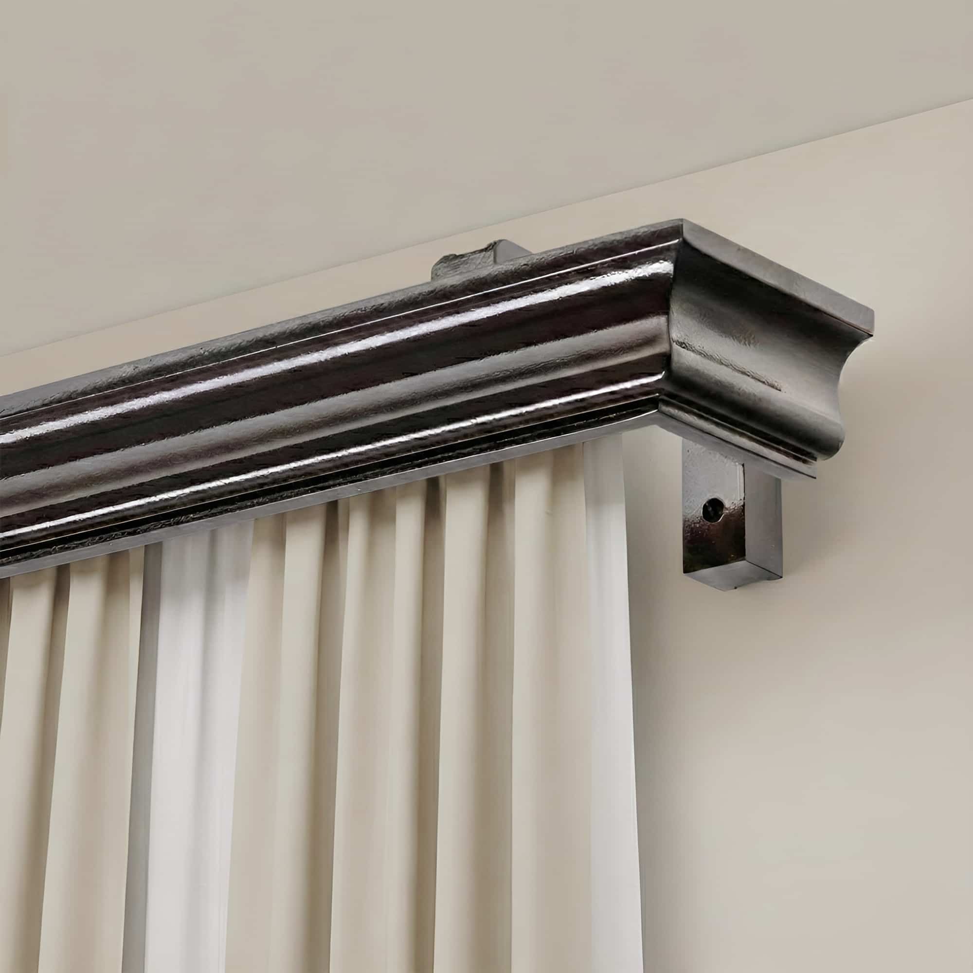 Galerie pentru perdea și draperie cu mască Athena din lemn Wenge Galerie pentru perdea și draperie cu mască Athena din lemn Wenge
