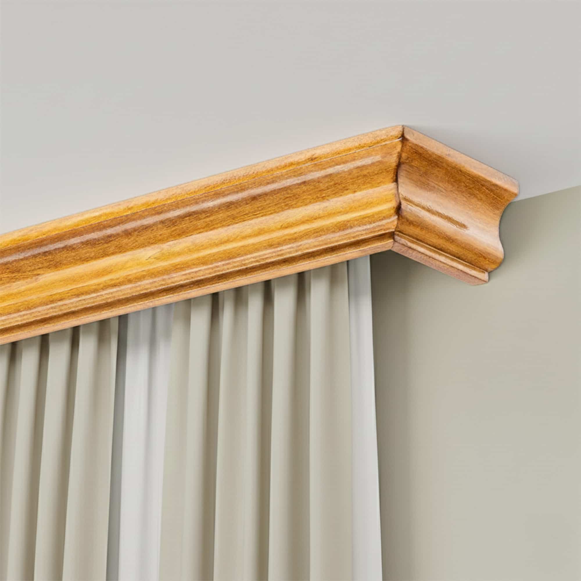 Galerie pentru perdea și draperie cu mască Athena din lemn Stejar_auriu Galerie pentru perdea și draperie cu mască Athena din lemn Stejar_auriu