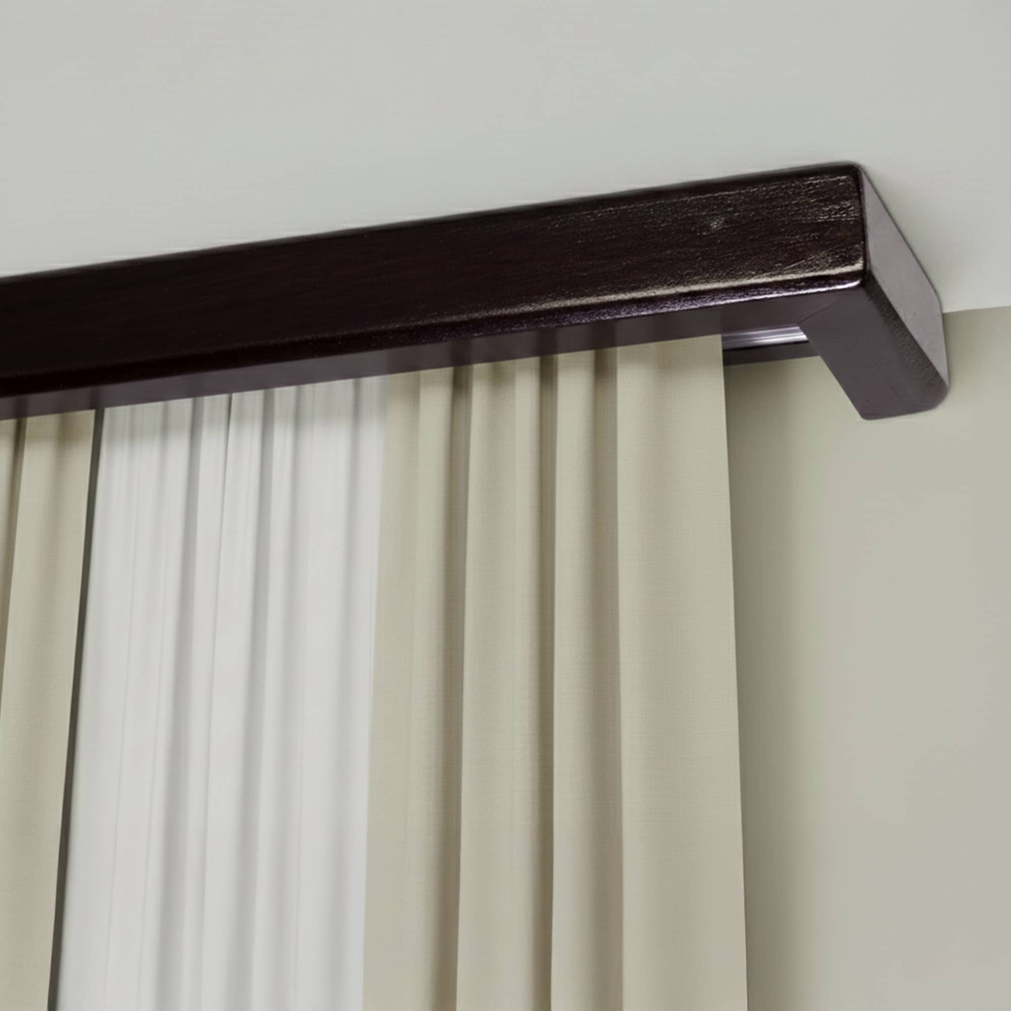 Galerie pentru perdea și draperie cu mască Pătrat din lemn Wenge