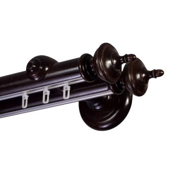 Galerie lemn perdea Saly Double 35mm cu aluminiu - Galerii perdele lemn 35mm