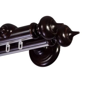 Galerie lemn perdea Stella double 35mm cu aluminiu - Galerii perdele lemn 35mm