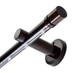Galerie lemn perdea Cilindru Simplu 35 mm cu șină de aluminiu - Galerii perdele lemn 35mm