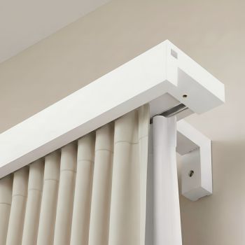 Galerie pentru perdea și draperie Travetto dublu cu mască din lemn