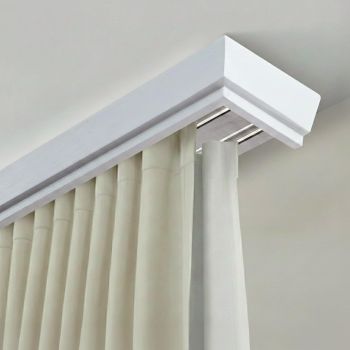 Galerie pentru perdea și draperie cu mască Conic din lemn - Șină de tavan