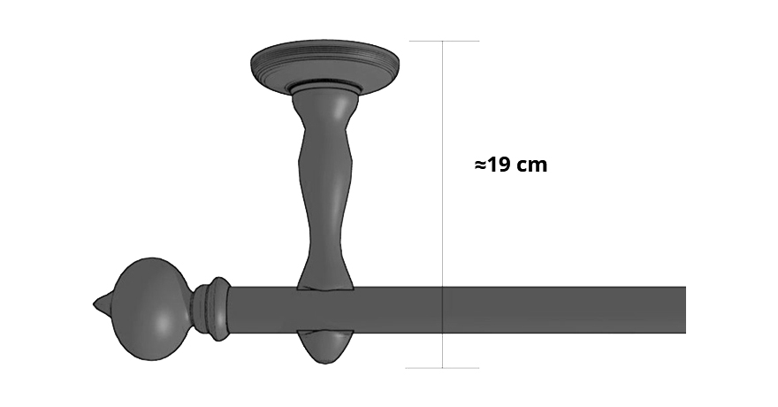 Galerie perdea din lemn: Stella Simple Ø 35mm