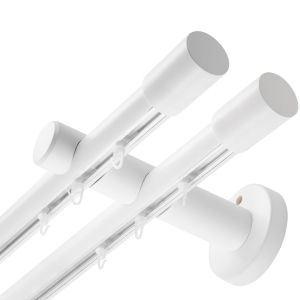 Galeria de perdele din lemn: Luna Dublu 35 mm cu șină de aluminiu
