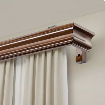 Galerie pentru perdea și draperie cu mască Athena din lemn