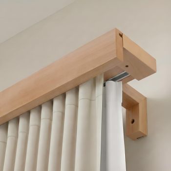 Galerie pentru perdea și draperie Travetto dublu cu mască din lemn