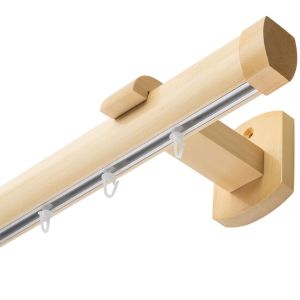 Șină pentru perdea Domino Simplu din lemn - Sina din lemn pentru perete