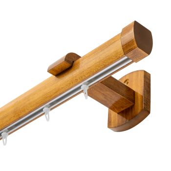 Șină pentru perdea Domino Simplu din lemn - Sina din lemn pentru perete