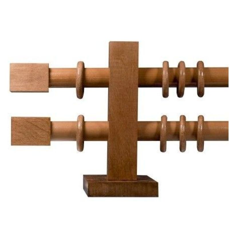 Galerii din lemn pentru perdele: Kubico Double Ø 28 mm culoare stejar